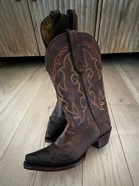 Tony Lama genuine leather made in Mexico cowboy western boots size 7